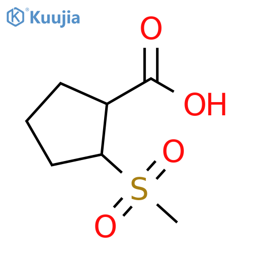 2-methanesulfonylcyclopentane-1-carboxylic acid, Mixture of diastereomers structure