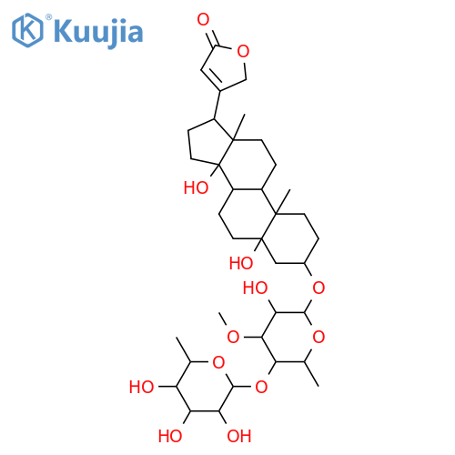 Card-20(22)-enolide,3-[[6-deoxy-4-O-(6-deoxy-b-D-glucopyranosyl)-3-O-methyl-a-D-galactopyranosyl]oxy]-5,14-dihydroxy-, (3b,5b)- (9CI) structure