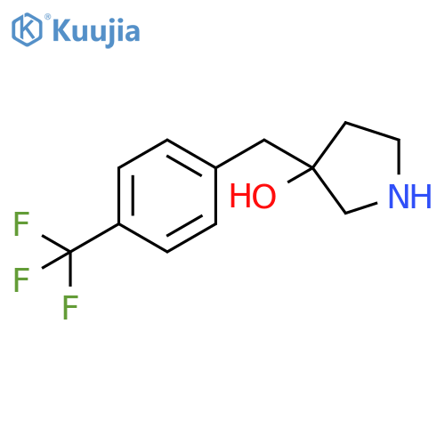 3-{4-(trifluoromethyl)phenylmethyl}pyrrolidin-3-ol structure