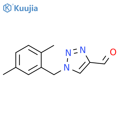 1-(2,5-dimethylphenyl)methyl-1H-1,2,3-triazole-4-carbaldehyde structure