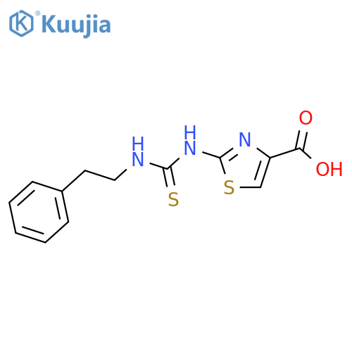 4-Thiazolecarboxylicacid, 2-[[[(2-phenylethyl)amino]thioxomethyl]amino]- structure