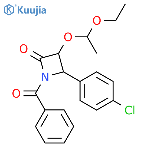 2-Azetidinone, 1-benzoyl-4-(4-chlorophenyl)-3-(1-ethoxyethoxy)- structure