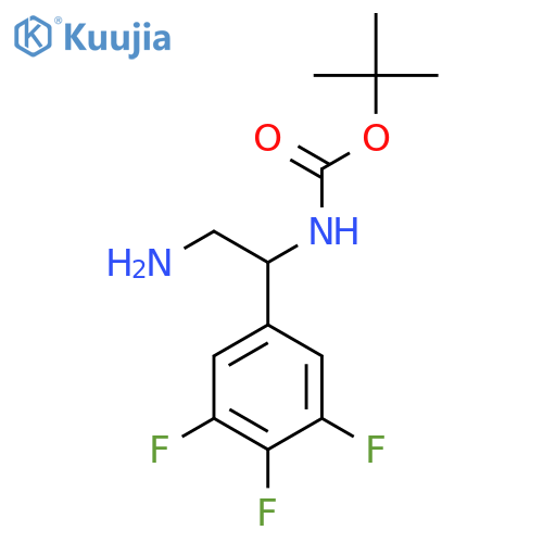tert-butyl N-2-amino-1-(3,4,5-trifluorophenyl)ethylcarbamate structure