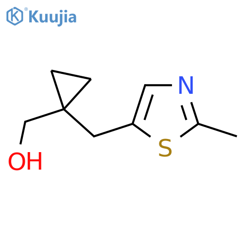 {1-(2-methyl-1,3-thiazol-5-yl)methylcyclopropyl}methanol structure