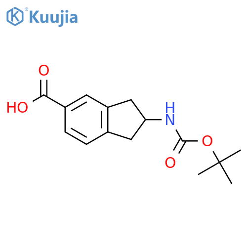 2-{(tert-butoxy)carbonylamino}-2,3-dihydro-1H-indene-5-carboxylic acid structure