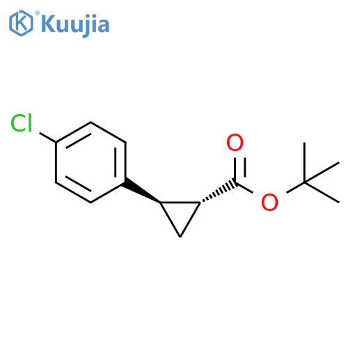 Cyclopropanecarboxylic acid, 2-(4-chlorophenyl)-, 1,1-dimethylethyl ester, (1R,2R)-rel- structure