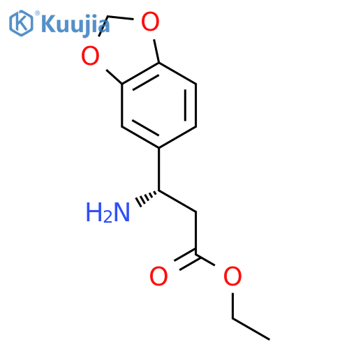 1,3-Benzodioxole-5-propanoicacid, b-amino-, ethyl ester, (bS)- structure