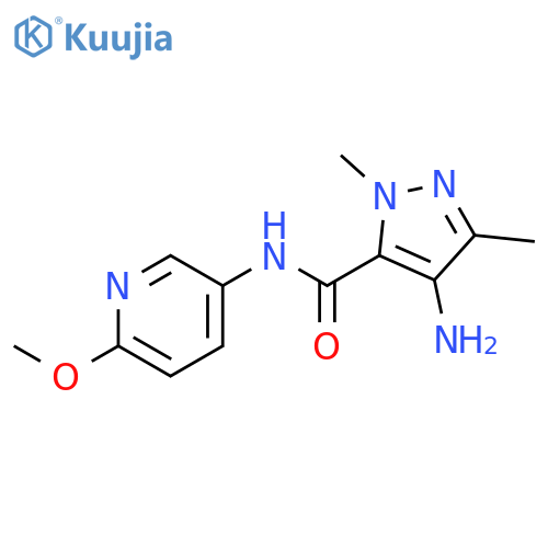 4-amino-N-(6-methoxypyridin-3-yl)-1,3-dimethyl-1H-pyrazole-5-carboxamide structure