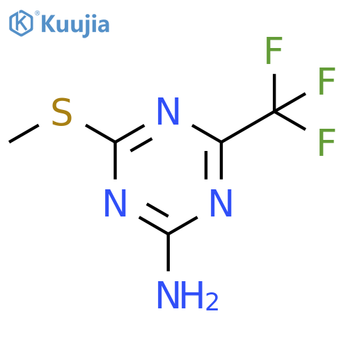 4-(methylsulfanyl)-6-(trifluoromethyl)-1,3,5-triazin-2-amine structure