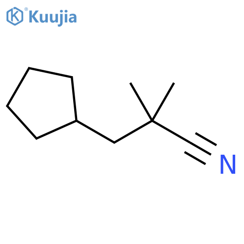 3-cyclopentyl-2,2-dimethylpropanenitrile structure