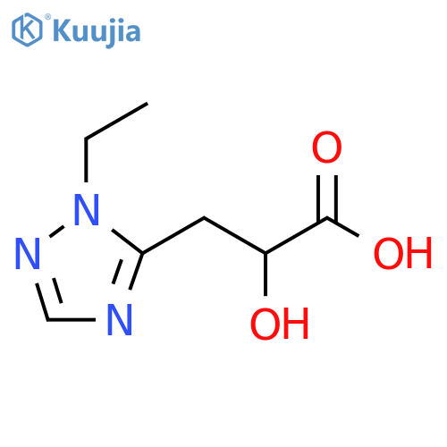 3-(1-ethyl-1H-1,2,4-triazol-5-yl)-2-hydroxypropanoic acid structure