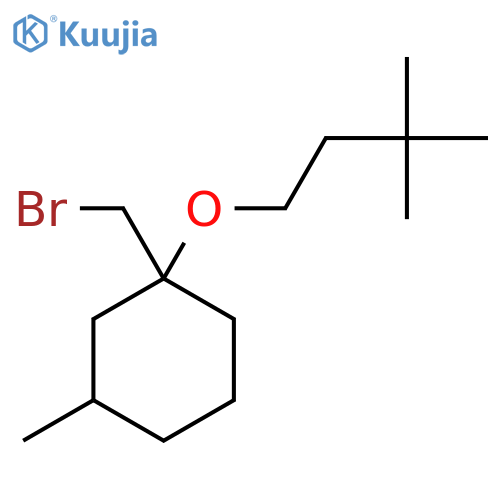 1-(bromomethyl)-1-(3,3-dimethylbutoxy)-3-methylcyclohexane structure