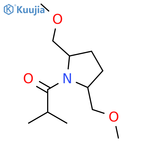 Pyrrolidine, 2,5-bis(methoxymethyl)-1-(2-methyl-1-oxopropyl)- structure