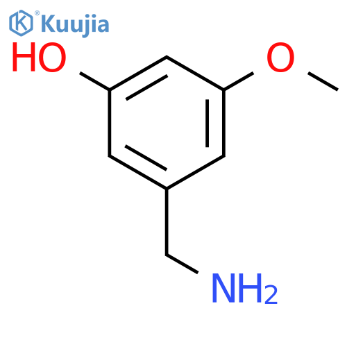 Phenol, 3-(aminomethyl)-5-methoxy- structure