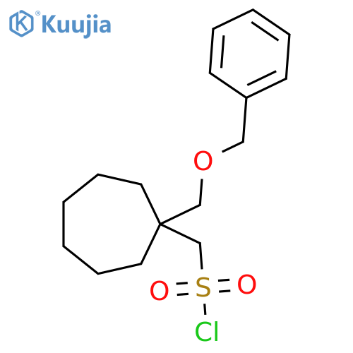 {1-(benzyloxy)methylcycloheptyl}methanesulfonyl chloride structure