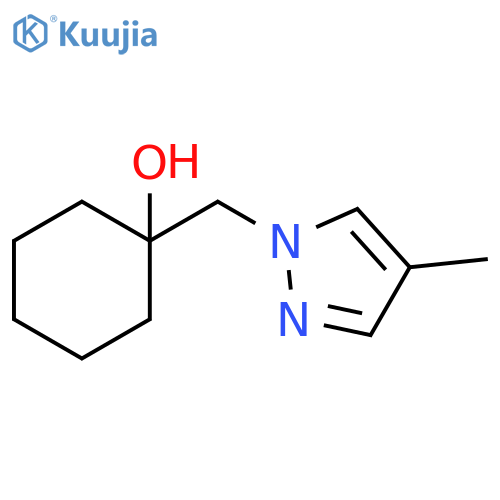 1-[(4-methyl-1H-pyrazol-1-yl)methyl]cyclohexan-1-ol structure