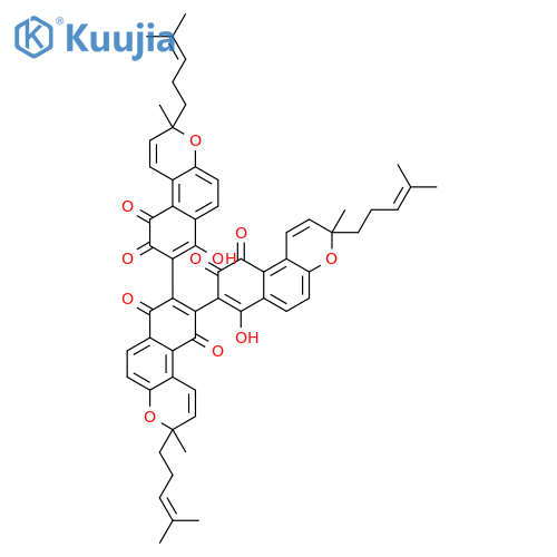 [8,8':9',8''-Ter-3H-naphtho[2,1-b]pyran]-7,7',7'',10,10',10''-hexone,9,9''-dihydroxy-3,3',3''-trimethyl-3,3',3''-tris(4-methyl-3-penten-1-yl)-,(3R,3'R,3''R)- structure