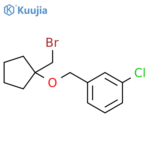 1-({1-(bromomethyl)cyclopentyloxy}methyl)-3-chlorobenzene structure