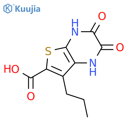 Thieno[2,3-b]pyrazine-6-carboxylicacid, 1,2,3,4-tetrahydro-2,3-dioxo-7-propyl- structure