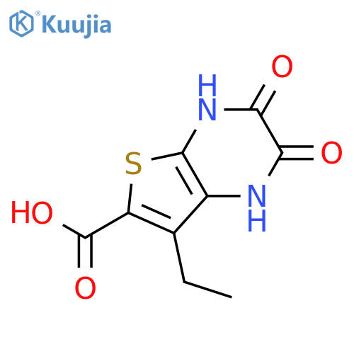 Thieno[2,3-b]pyrazine-6-carboxylicacid, 7-ethyl-1,2,3,4-tetrahydro-2,3-dioxo- structure