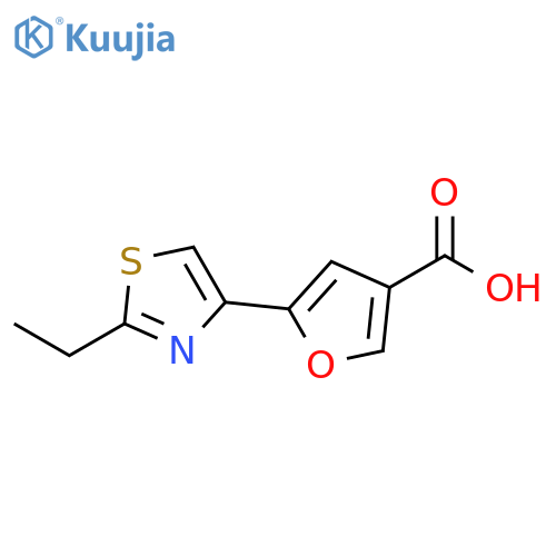 3-Furancarboxylic acid, 5-(2-ethyl-4-thiazolyl)- structure