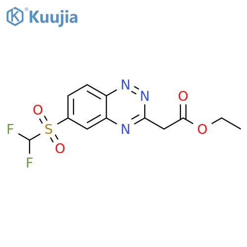 1,2,4-Benzotriazine-3-acetic acid, 6-[(difluoromethyl)sulfonyl]-, ethyl ester structure