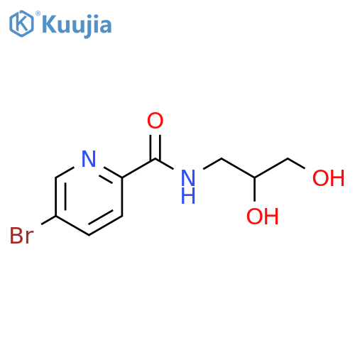5-bromo-N-(2,3-dihydroxypropyl)pyridine-2-carboxamide structure