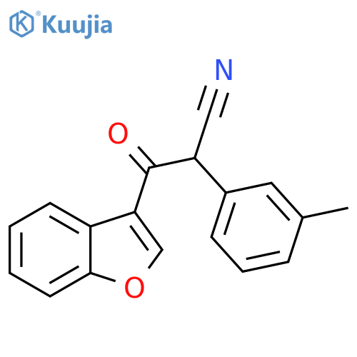 3-(1-benzofuran-3-yl)-2-(3-methylphenyl)-3-oxopropanenitrile structure