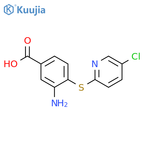 3-amino-4-(5-chloropyridin-2-yl)sulfanylbenzoic acid structure