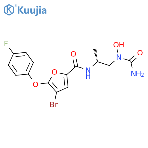2-Furancarboxamide, N-[2-[(aminocarbonyl)hydroxyamino]-1-methylethyl]-4-bromo-5-(4-fluorophenoxy)-, (R)- (9CI) structure