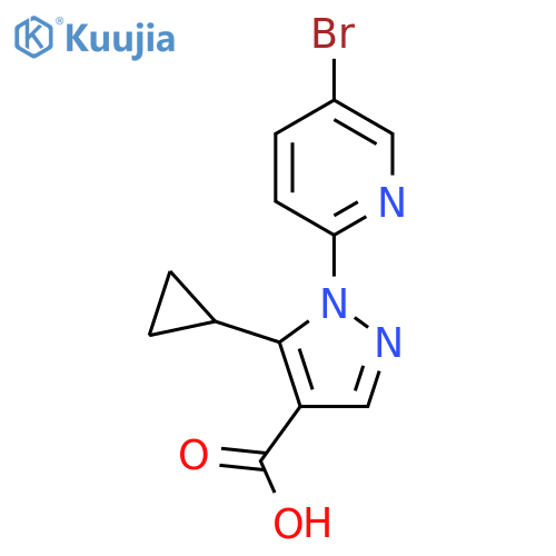 1-(5-Bromopyridin-2-yl)-5-cyclopropyl-1h-pyrazole-4-carboxylic acid structure
