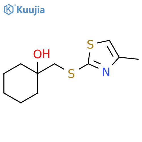 1-{[(4-methyl-1,3-thiazol-2-yl)sulfanyl]methyl}cyclohexan-1-ol structure