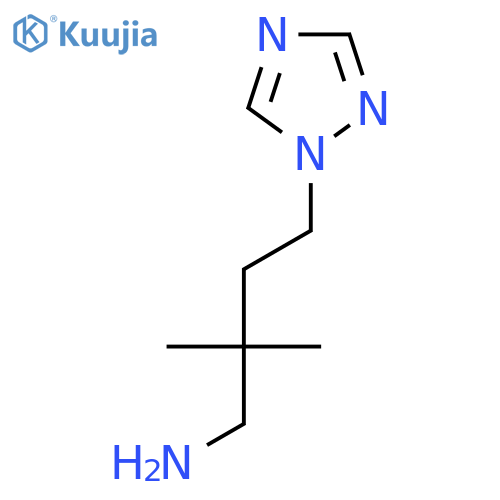 2,2-dimethyl-4-(1H-1,2,4-triazol-1-yl)butan-1-amine structure