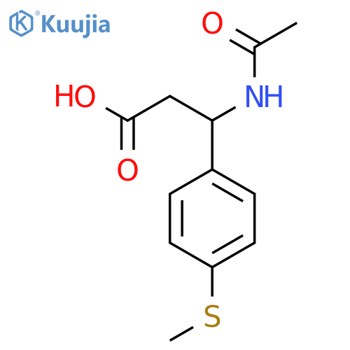 3-acetamido-3-4-(methylsulfanyl)phenylpropanoic acid structure