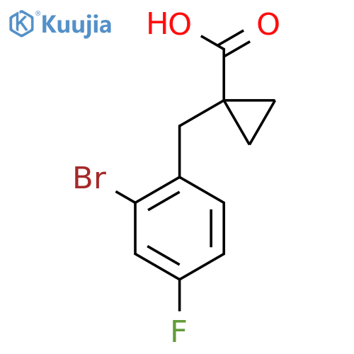 1-(2-bromo-4-fluorophenyl)methylcyclopropane-1-carboxylic acid structure