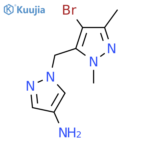 1-(4-bromo-1,3-dimethyl-1H-pyrazol-5-yl)methyl-1H-pyrazol-4-amine structure