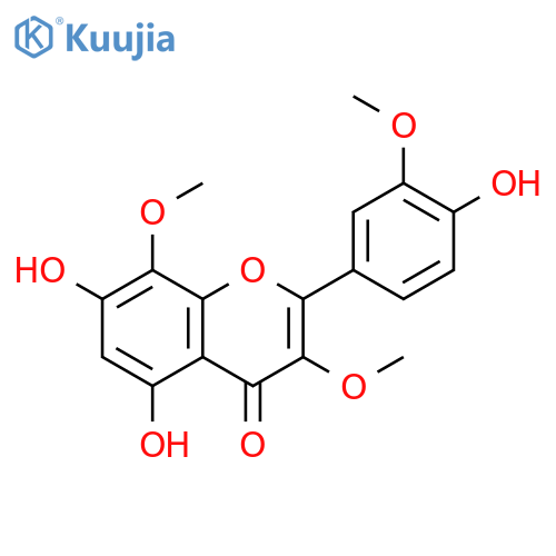 4H-1-Benzopyran-4-one,5,7-dihydroxy-2-(4-hydroxy-3-methoxyphenyl)-3,8-dimethoxy- structure