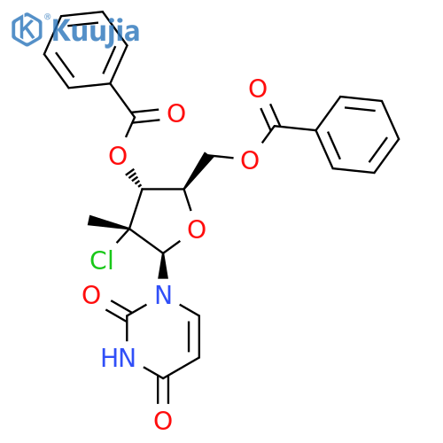 ((2R,3r,4r,5r)-3-(benzoyloxy)-4-chloro-5-(2,4-dioxo-3,4-dihydropyrimidin-1(2h)-yl)-4-methyltetrahydrofuran-2-yl)methyl benzoate structure