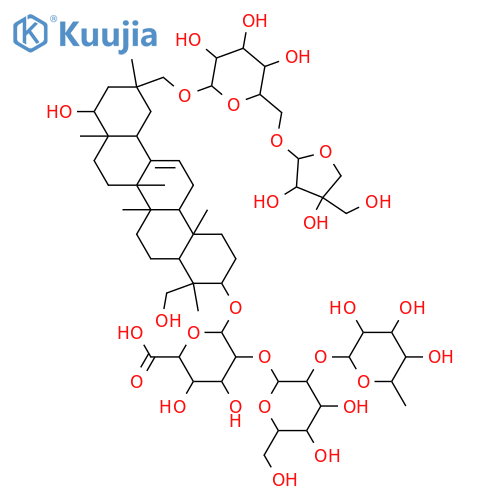 b-D-Glucopyranosiduronic acid, (3b,4b,20b,22b)-29-[(6-O-D-apio-b-D-furanosyl-b-D-glucopyranosyl)oxy]-22,23-dihydroxyolean-12-en-3-ylO-6-deoxy-a-L-mannopyranosyl-(1&reg;2)-O-b-D-galactopyranosyl-(1&reg;2)- (9CI) structure