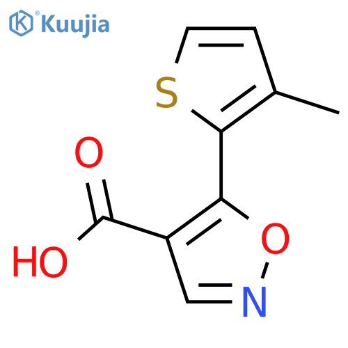 5-(3-methylthiophen-2-yl)-1,2-oxazole-4-carboxylic acid structure