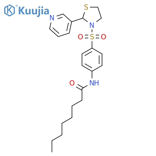 Octanamide, N-[4-[[2-(3-pyridinyl)-3-thiazolidinyl]sulfonyl]phenyl]- structure