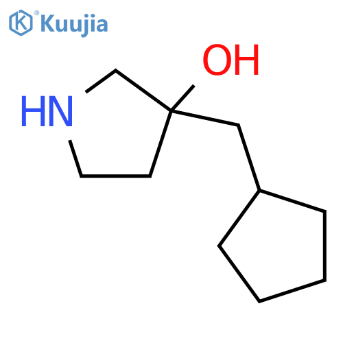 3-(cyclopentylmethyl)pyrrolidin-3-ol structure