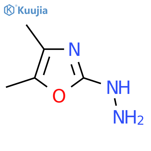 2-hydrazinyl-4,5-dimethyl-1,3-oxazole structure