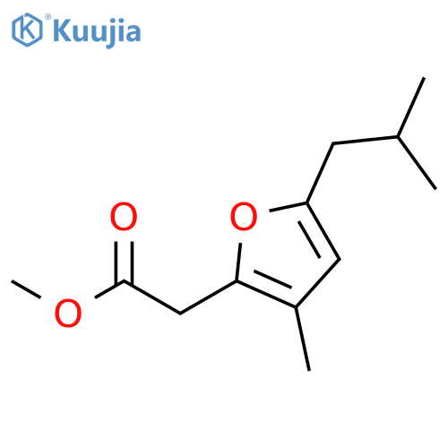 2-Furanacetic acid, 3-methyl-5-(2-methylpropyl)-, methyl ester structure