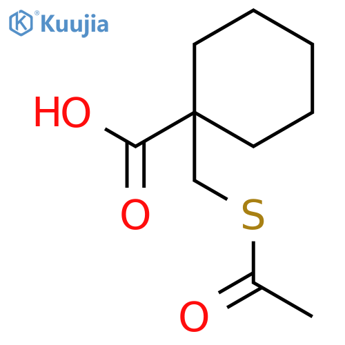 Cyclohexanecarboxylic acid, 1-[(acetylthio)methyl]- structure
