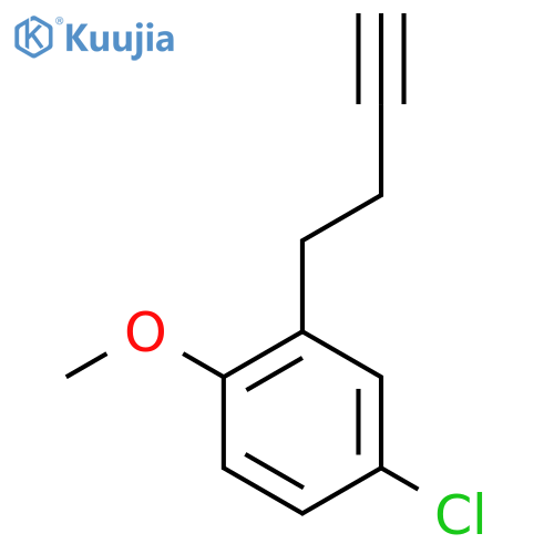 2-(but-3-yn-1-yl)-4-chloro-1-methoxybenzene structure