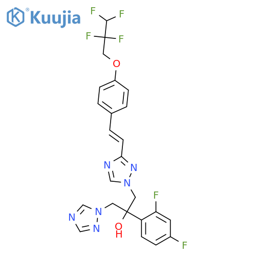 1H-1,2,4-Triazole-1-ethanol,a-(2,4-difluorophenyl)-3-[(1E)-2-[4-(2,2,3,3-tetrafluoropropoxy)phenyl]ethenyl]-a-(1H-1,2,4-triazol-1-ylmethyl)-,(aR)- structure