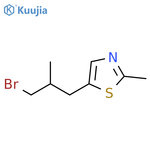 Thiazole, 5-(3-bromo-2-methylpropyl)-2-methyl- structure