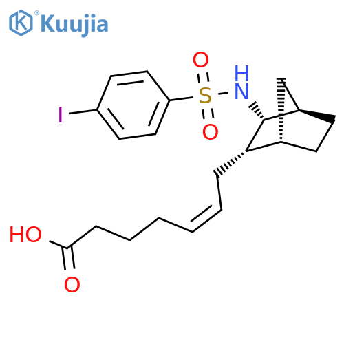 5-Heptenoic acid,7-[(1R,2S,3S,4S)-3-[[(4-iodophenyl)sulfonyl]amino]bicyclo[2.2.1]hept-2-yl]-,(5Z)-rel- structure