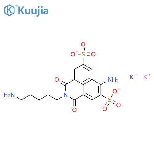 1H-Benz[de]isoquinoline-5,8-disulfonicacid, 7-amino-2-(5-aminopentyl)-2,3-dihydro-1,3-dioxo-, potassium salt (1:2) structure